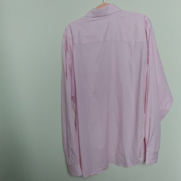 Calvin Klein Pink and White Stripe Regular Fit Button Front Shirt Size XL - Picture 2 of 9